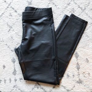 Women’s Black Faux Leather Leggings, Size Small